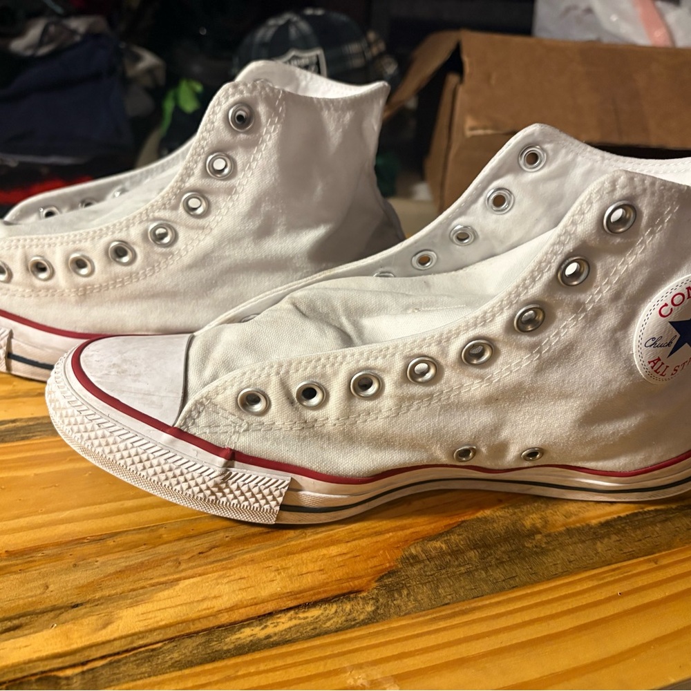 Converse Kids White High-Top Sneakers - Picture 5 of 11